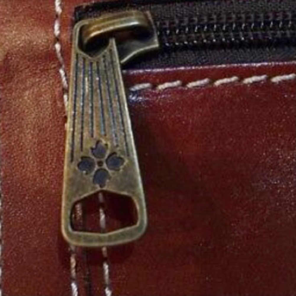 Patricia Nash Florence Tooled Gold Brown Whiskey Torri Clutch - Picture 7 of 8